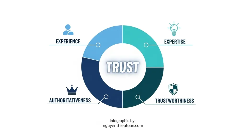 [nguyenthieutoan.com] Bốn trụ cột của E-E-A-T: Experience, Expertise, Authoritativeness, Trustworthiness