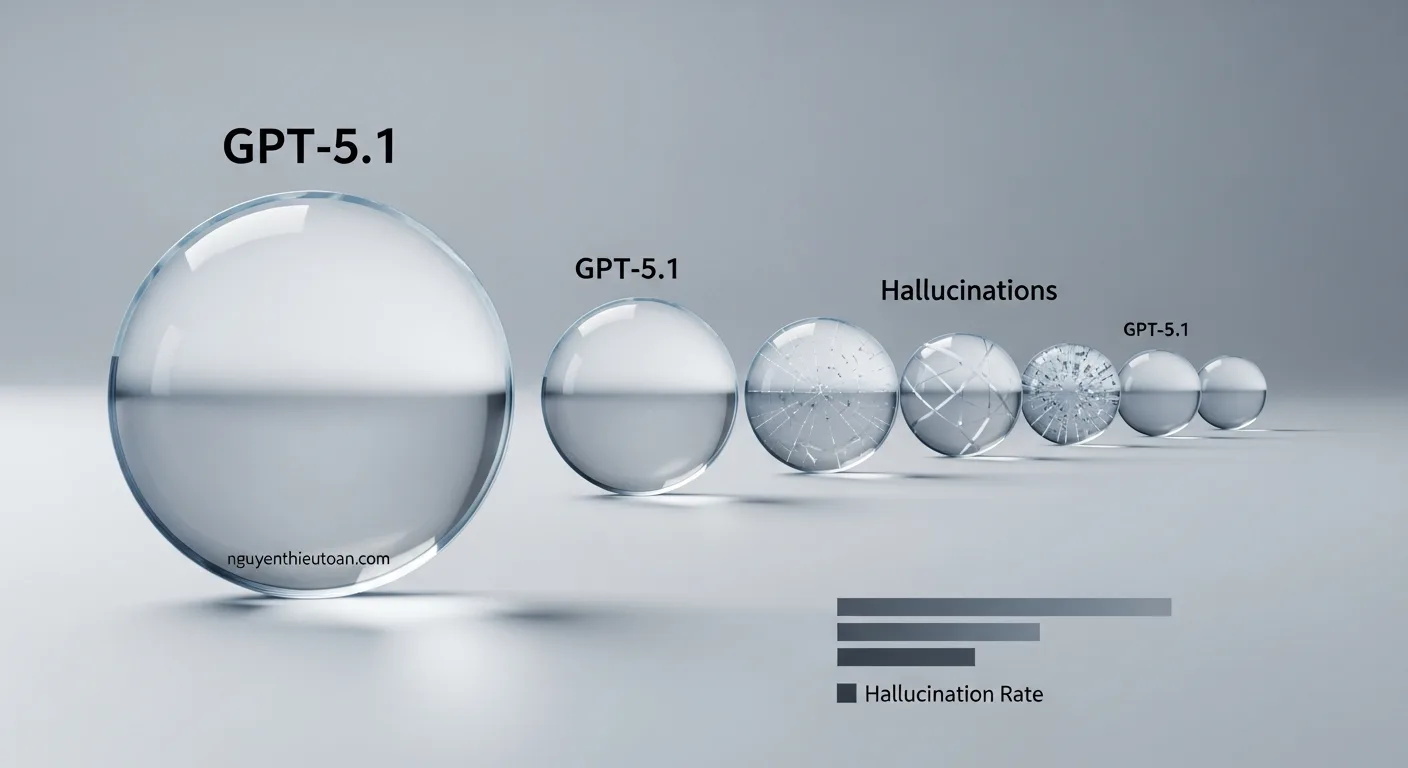 [nguyenthieutoan.com] Biểu đồ so sánh tỷ lệ ảo giác giữa GPT-5.1 và các mô hình khác